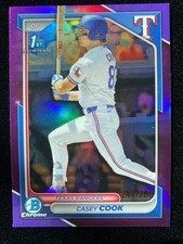 2024 Bowman Chrome Draft CASEY COOK 1st Rookie PURPLE REFRACTOR #/250 RC SP QTY