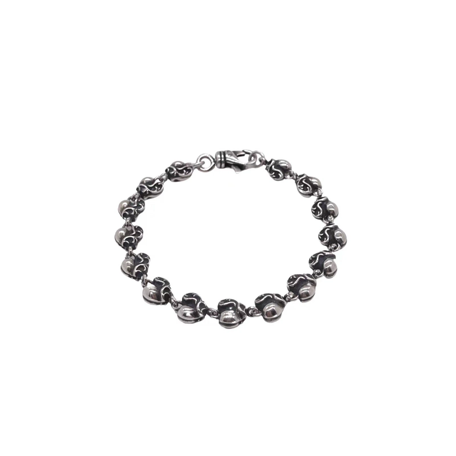 CHROME HEARTS bracciale cuori stile cromo 8 pollici