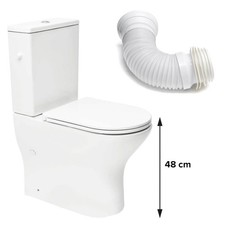 Stand WC Set 48cm Sitzhöhe spülrandlos WC-Sitz SoftClose barrierefreies Stand WC