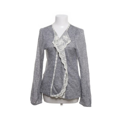 Repeat, Strickjacke, Damen, Größe: XL, Grau/Weiß, Acryl/Polyester #Tti