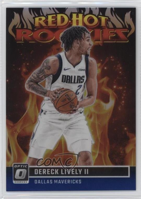 2023 Donruss Optic Red Hot Rookies Blue Prizm /49 Dereck Lively II #15 RC 0v2h