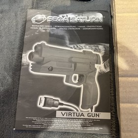 SEGA Saturn Virtua Gun Blue Wired Light Gun w/ Virtua Cop 2 Disc & Manual Boxed