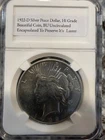 1922-D $1 Silver Peace Dollar, Blazing Luster, BU, GEM, Encapsulated WOW!
