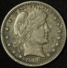 1908-D Barber Quarter Dollar - Free Shipping USA