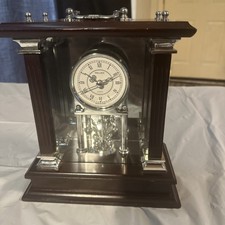 Wallace Silversmiths Quartz Mantle Clock with Pendulum Mahogany Finish — listing 6