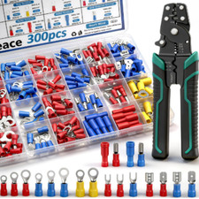 300PCS Wire Crimp Connector Kit with Crimping Tool Ring Fork Spade Terminals