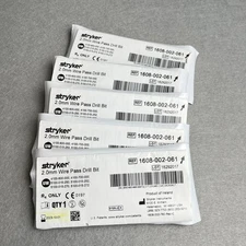5-PACK Stryker Wire Pass Drill Bit 2.0mm 1608-002-061 for Training / Research