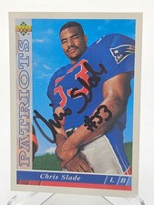 1993 Upper Deck #485 Chris Slade RC N.E. Patriots Rookie Signed Autographed Card. rookie card picture