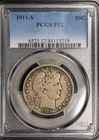 1911-S Barber Half Dollar PCGS F12