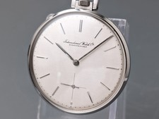 IWC Schaffhausen Silver Small Second Manual Winding Pocket Watch Vintage 45mm