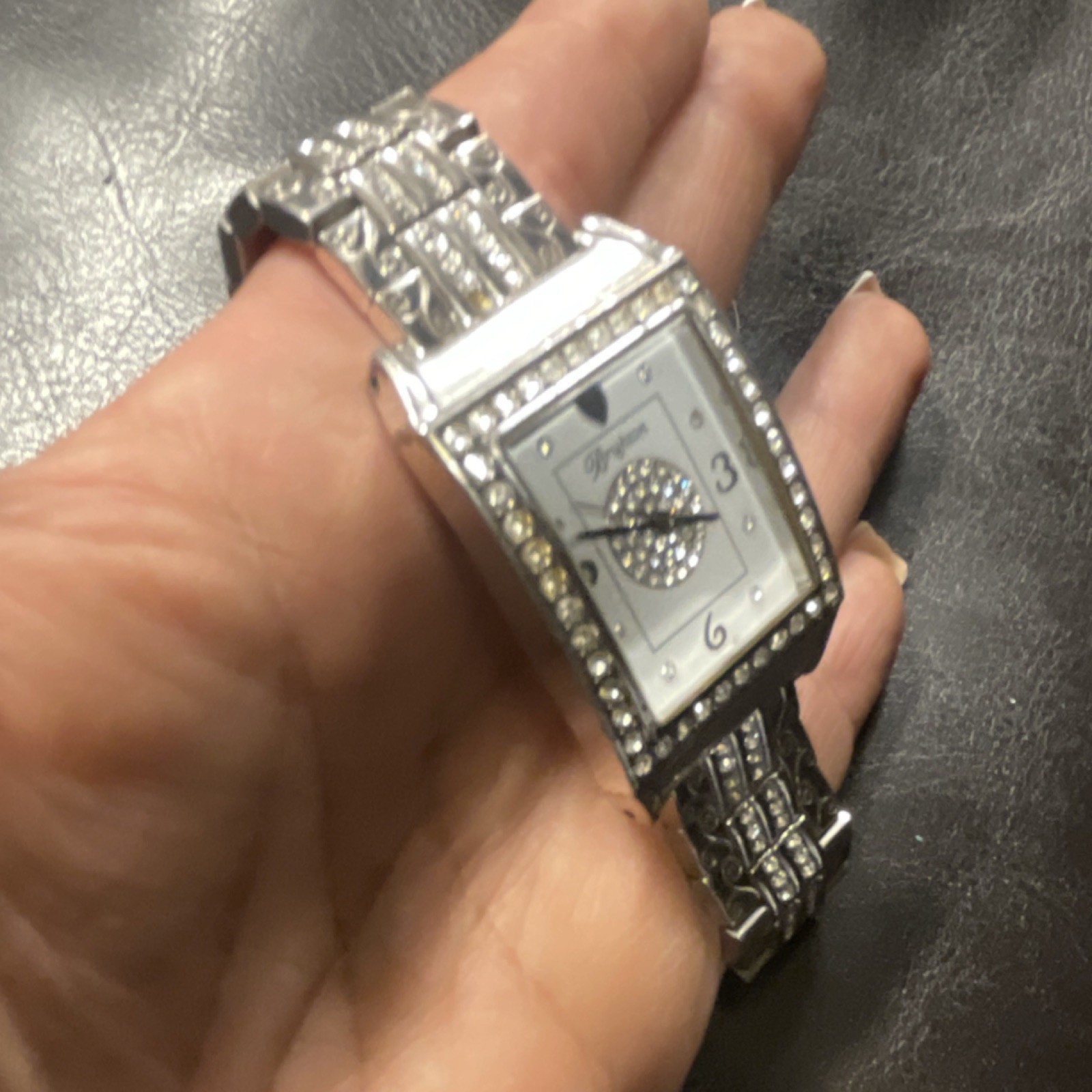 Brighton Women's Silver Tone Rectangular Diamond … - image 4