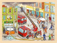 Goki - Goki Houten Legpuzzel Brandbestrijding 96St. Neu