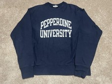 Pepperdine Waves Sweatshirt Mens Medium Navy Blue NCAA College Champion