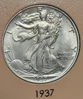 1937 P Philadelphia Walking Liberty Half Dollar Silver 50C .50