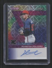2024 Leaf Vivid #BA-HW1 Hurston Waldrep Base (RC) Autographs Laser Navy Blue