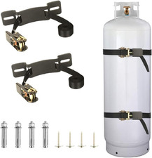 Propane Tank Holder Wall Mount Bracket 2 Pack Steel Gas Cylinder Ratchet Straps
