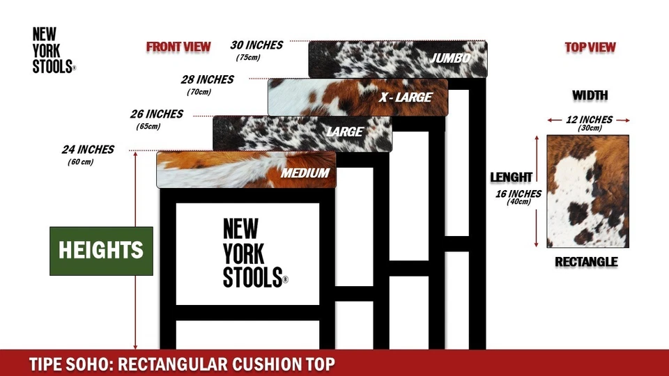 Cowhide SOHO Stool | Cowhide Counter Stool | Luxury Cowhide Bar Stool - Image 3 of 4