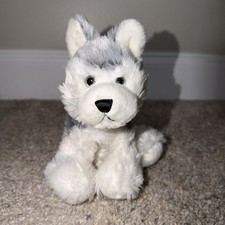 Ganz Webkinz Plush Stuffed Husky Dog HM120 White Gray 9  No Code