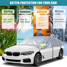 Half Car Cover Top Body Snow UV/Rain Protection Waterproof Outdoor Universal