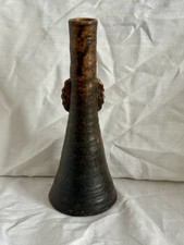 Vintage Handmade Clay Japanese Raku Pottery Vase (Signed)
