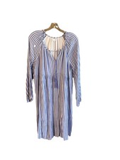 OLD NAVY Striped Tired Dress Cover-up, Size L Rayon Lined Peasant Boho
