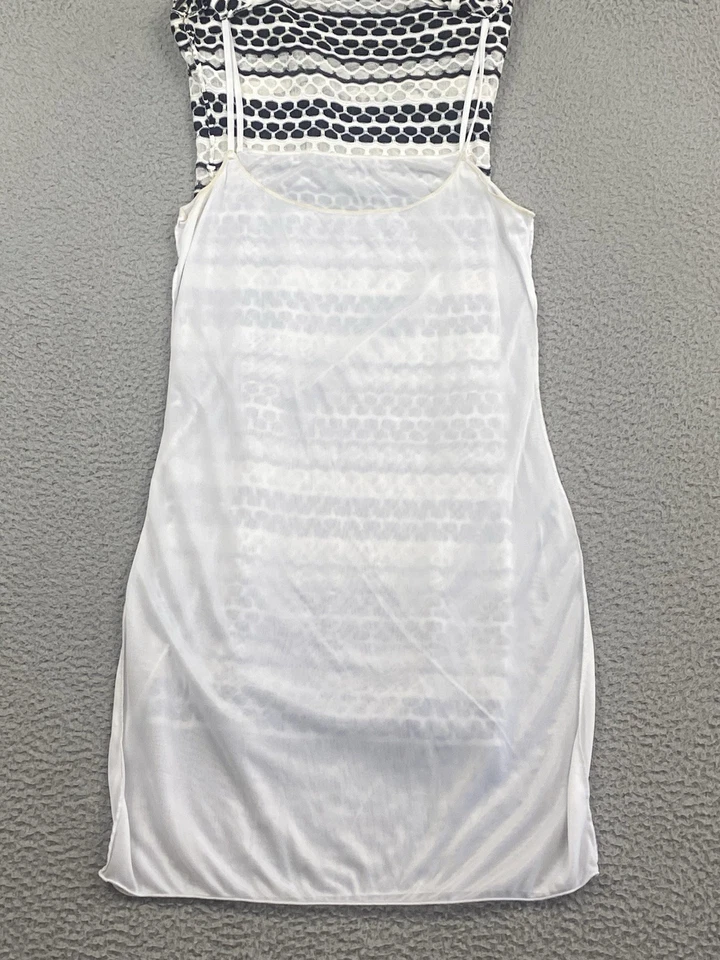 Vestido de malha M by Missoni meia manga listrado ponto ondulado tamanho 38 preto branco luxo - Imagem 3 de 4