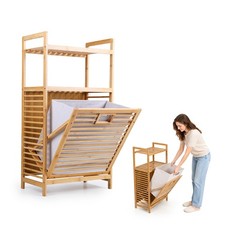 Laundry Hamper with 2-Tier Towel Shelves Tilt Out Basket Laundry Basket Storage