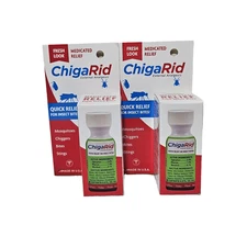 (2) CHIGARID LIQUID 0.5oz insect bites chigger pain & itching EXP 01/2026+
