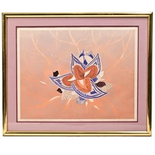 RICHARD WILLIAMS Original Vintage Signed Floral Still Life Landscape Lithograph