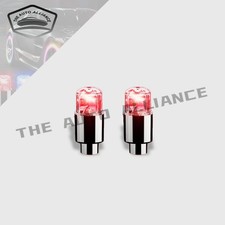 2pcs Car Auto Wheel Tire Tyre Air Valve Stem Led Light Cap Bike Bicycle Cap-red