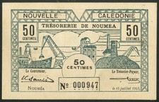 New Caledonia, Trésorerie de Nouméa, 50 centimes, 15 July 1942, (Pick 51), EF