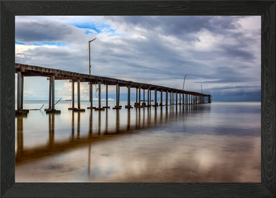 Pier Sky Long Exposures Gerahmtes Wandbild Poster Leinwanddruck Bild