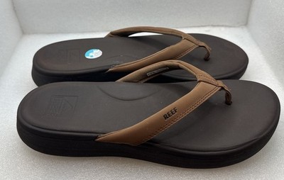 Reef Womens Cushion Cloud Espresso Brown Comfort Flip Flop Platform Sandal 9