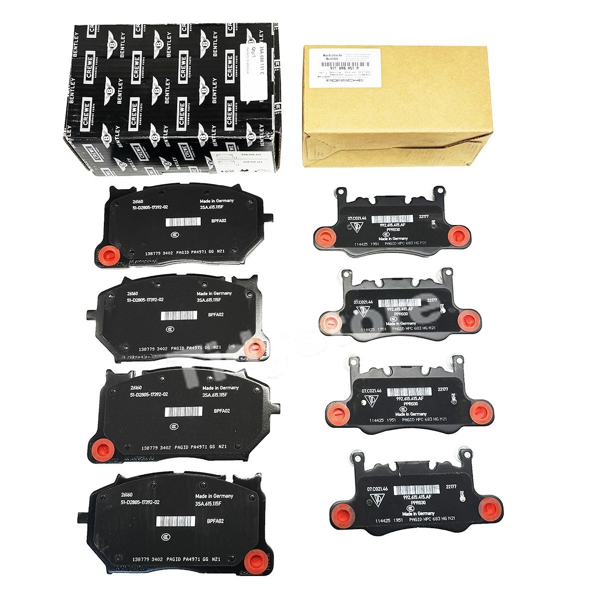 NEW Front & Rear Brake Pad kit fits for Bentley Continental GT Flying Spur (18+)