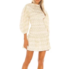 Rhode Donna Dress in Cream Metallic