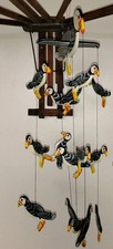 Atlantic Puffin Mobile. Vtg, Wood, Hand Painted. Large. Art Decor