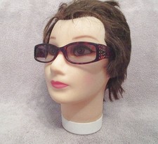 Vtg Fossil Tortoiseshell Sunglasses Rhinestones Cat 2 "Paisley" PS3812 Retro