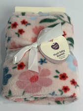 NWT Parents Choice Walmart Pink Blue Multicolor Floral Flower Plush Baby Blanket