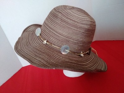 The Scala Collection Woven Hat Wide Brim Woven Natural Sun Hat One Size Boho The Scala Collection Woven Hat Wide Brim Woven Natural Sun  main image 3