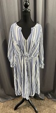torrid Striped Zip Front Drawstring Shirt Dress Size 1X