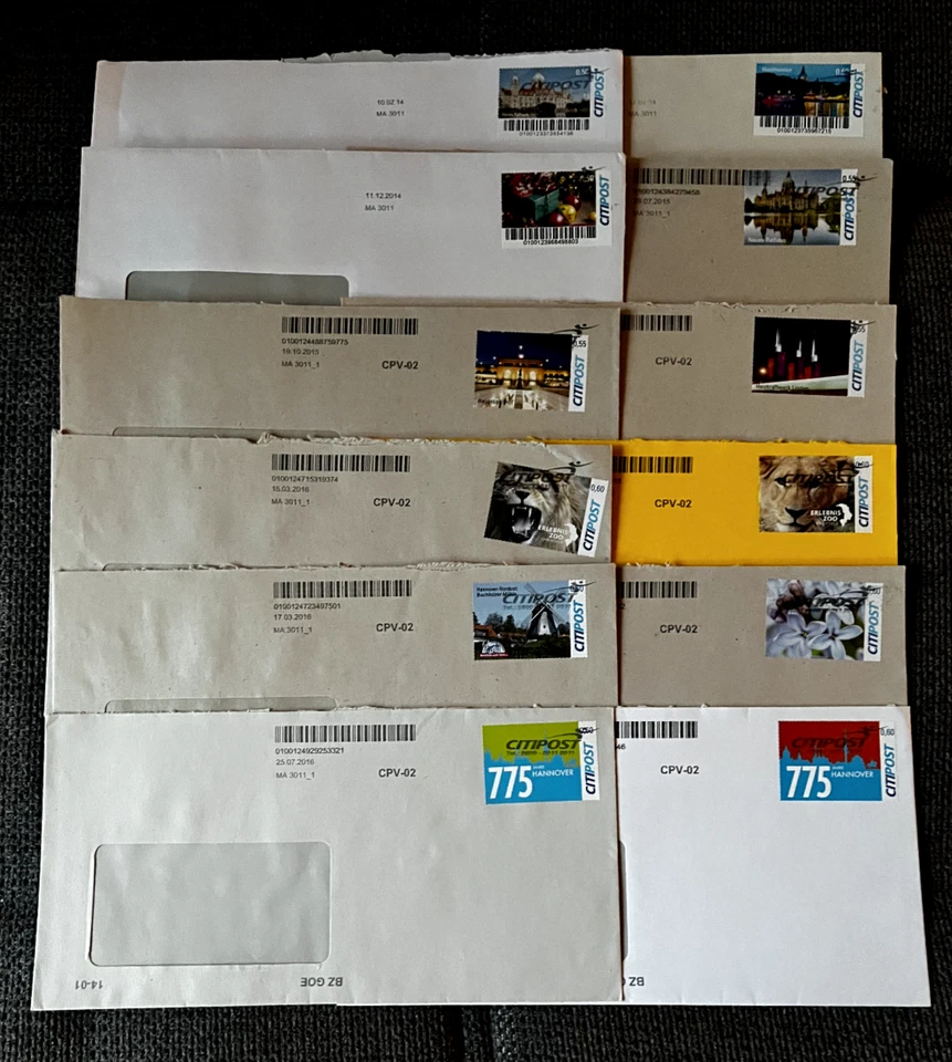 Privatpost / Briefe aus Niedersachsen - Citipost 12 Stück mit Marken !!!   - Bild 1 von 1
