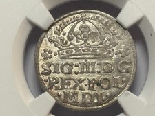 Sigismund III Vasa, Grosz 1614, Cracow, NGC MS63