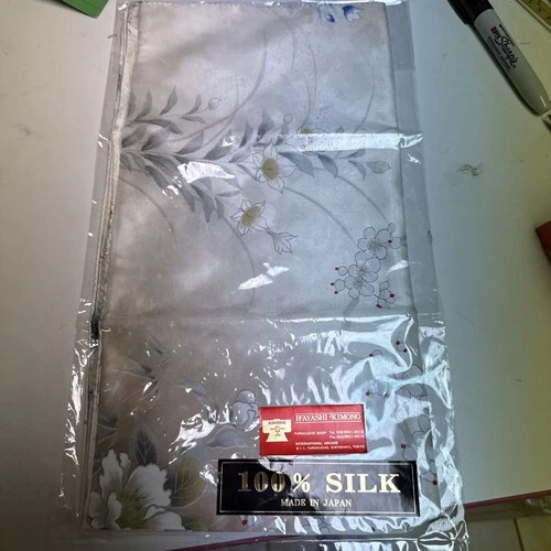 Japanese Vintage Kimono Fabric cloth Boro Polyester white Dirt 36.6x14.1in