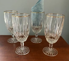 Mikasa OLD DUBLIN GOLD Crystal Iced Tea Glasses 12 oz  Set of 4