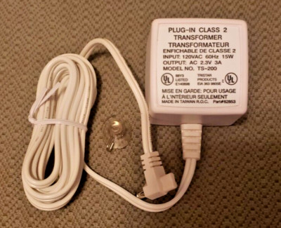 Tristar Plug-In Class 2 Transformer Adapter TS-200 15W 2.3V 3A 60 Hz