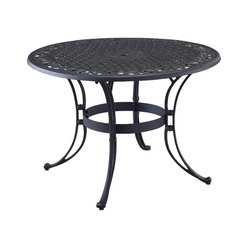 French Bistro Style Cast Iron Round Dining Table Dark Russet And