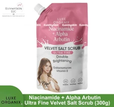 Luxe Organix Niacinamide + Alpha Arbutin Ultra Fine Velvet Salt Scrub 300g