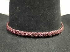 BRAIDED Burgundy HATBAND Genuine LEATHER for Western Cowboy Cowgirl Hats Band