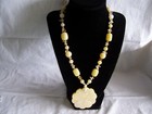 Handmade yellow necklace pendant