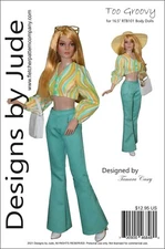 Too Groovy Doll Clothes Sewing Pattern for 16.5" RTB101 Body Dolls Tonner